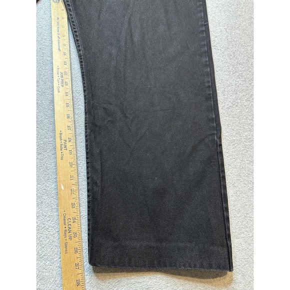 VTG Levis 505 Jeans Mens 50x30 (48x27) Black Dark Wash Regular Straight Denim - Picture 3 of 16